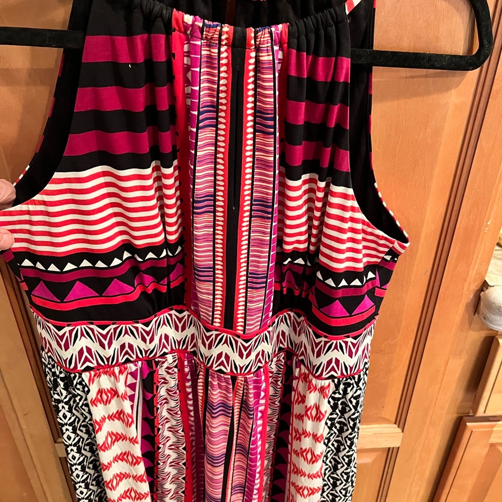 Roz & Ali Black Dress with Pink Accents